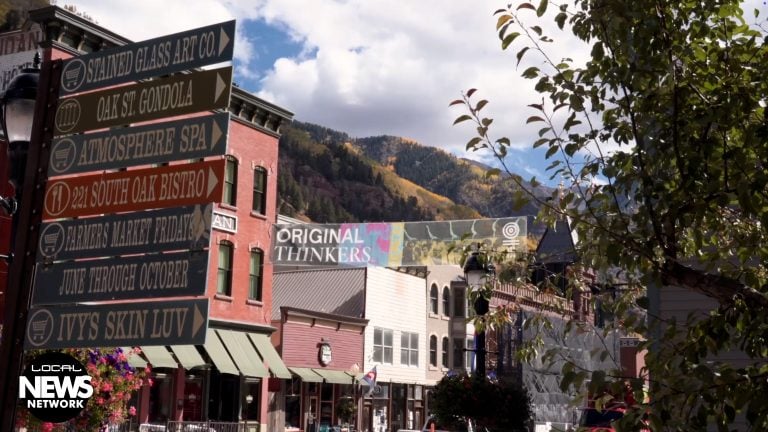 Original Thinkers festival banner in Telluride